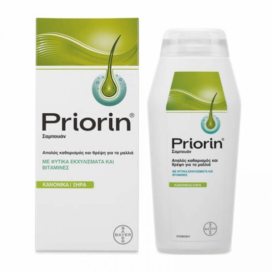 Bayer Priorin Shampoo Normal-Dry Σαμπουάν Απαλού Καθαρισμού & Θρέψης για Κανονικά-Ξηρά Μαλλιά 200ml
