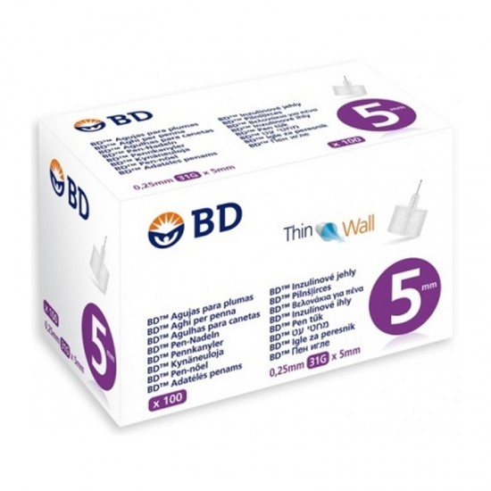 BD Medical Thin Wall Pen Needles Βελόνες Ινσουλίνης 31G x 5mm 100τμχ