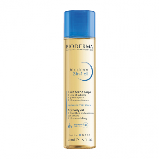 Bioderma Atoderm 2-in-1 Oil Εξαιρετικά Ενυδατικό Λάδι Σώματος για Λίανση & Θρέψη της Κανονικής προς Ξηρής Επιδερμίδας 150ml