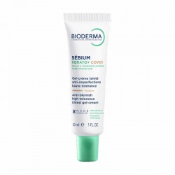 Bioderma Sebium Kerato+ Cover Medium Gel-Cream Κερατολυτική Τζελ-Κρέμα Προσώπου με Μέτριο Χρώμα για Δέρμα με Τάση Ακμής 30ml
