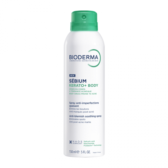 Bioderma Sebium Kerato+ Body Spray Κερατολυτικό 3-σε-1 Σπρέι Σώματος για Ατέλειες, Κοκκινίλες & Σημάδια  για Δέρμα με Τάση Ακμής 150ml