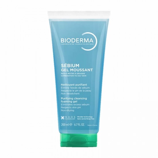 Bioderma Sebium Gel Moussant Απαλό Τζελ Καθαρισμού & Ντεμακιγιάζ για Μικτό προς Λιπαρό Δέρμα 200ml