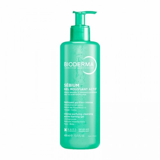 Bioderma Sebium Gel Moussant Actif Τζελ για Βαθύ Καθαρισμό για Μικτό προς Λιπαρό Δέρμα με Τάση Ακμής 400ml