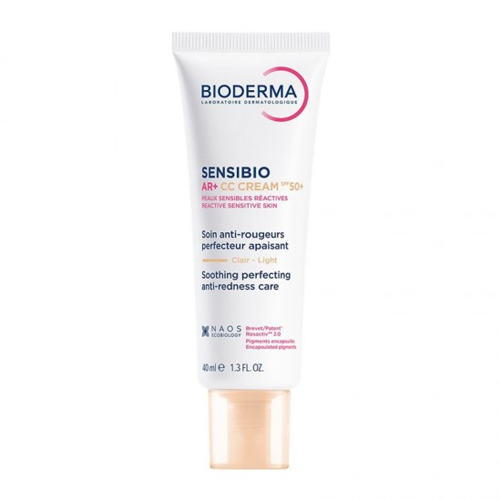 Bioderma Sensibio AR+ CC Cream SPF50+ Light Ενυδατική & Καταπραϋντική Κρέμα Ημέρας με Χρώμα για Ευαίσθητο Αντιδραστικό Δέρμα με Ερυθρότητα 40ml