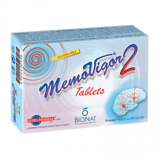 Bionat MemoVigor2 Συμπλήρωμα για Μνήμη, Εμβοές & Ίλιγγο 20 Ταμπλέτες