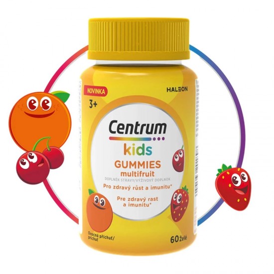 Centrum Kids Gummies Διάφορα Φρούτα Συμπλήρωμα Πολυβιταμινών για Παιδιά 3+ ετών 60 Ζελεδάκια