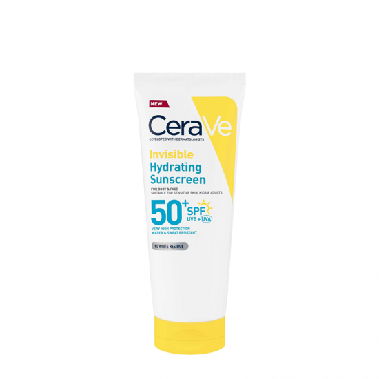 Cerave Sunscreen Invisible Hydrating Lotion SPF50 Face & Body Αντηλιακό Γαλάκτωμα Ενυδάτωσης Προσώπου & Σώματος 75ml