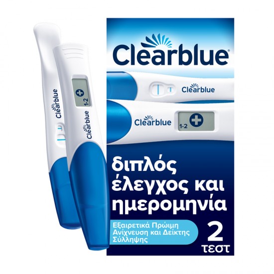 Clearblue Τεστ Εγκυμοσύνης Ψηφιακό με Δείκτη Σύλληψης Διπλό 2 Τεμάχια