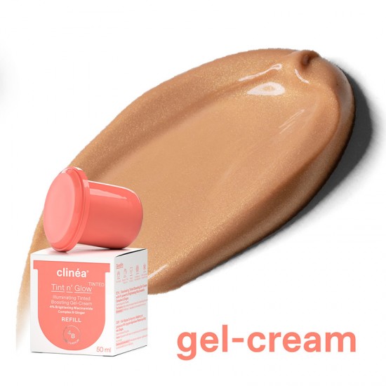 Clinea Tint n' Glow Refill Τζελ-Κρέμα Ημέρας Ενίσχυσης Λάμψης με Χρώμα 50ml