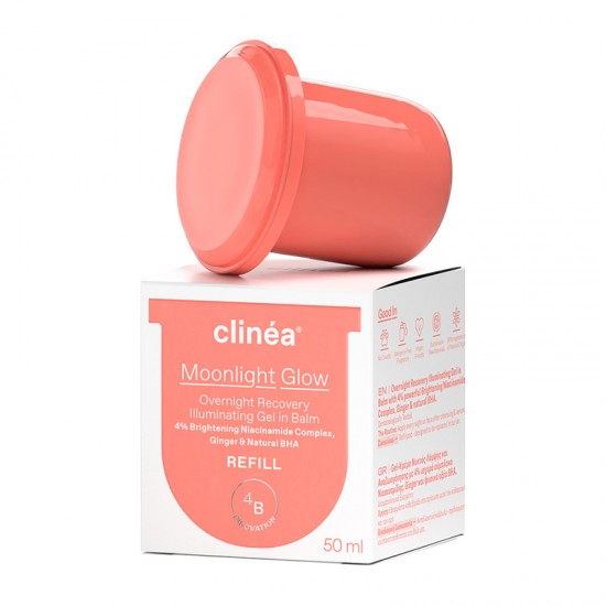 Clinea Moonlight Glow Refill Τζελ Κρέμα Νύχτας Λάμψης και Αναζωογόνησης 50ml