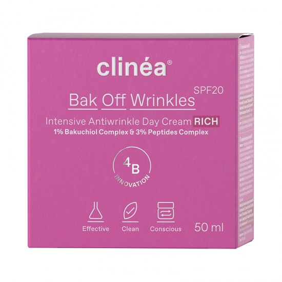 Clinea Dream Bak Off Wrinkle Day Cream Rich SPF20 Κρέμα Ημέρας Εντατικής Αντιγήρανσης Πλούσιας Υφής 50ml