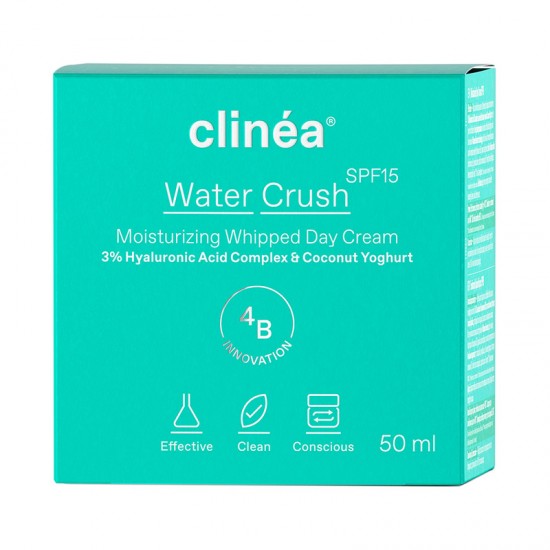 Clinea Water Crush SPF15 Ενυδατική Κρέμα Προσώπου Ημέρας με Αντηλιακή Προστασία 50ml