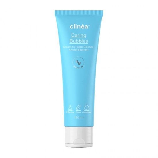 Clinea Caring Bubbles Κρεμώδης Αφρός Καθαρισμού Προσώπου 150ml