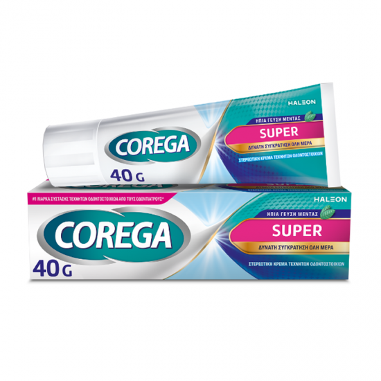 Corega Super Cream Στερεωτική Κρέμα Οδοντοστοιχιών για Δυνατή Συγκράτηση της Οδοντοστοιχίας 40g