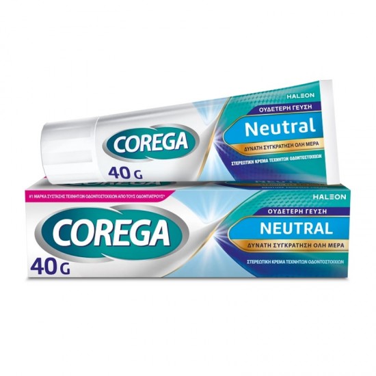 Corega Neutral Στερεωτική Κρέμα Οδοντοστοιχιών με Ουδέτερη Γεύση 40g