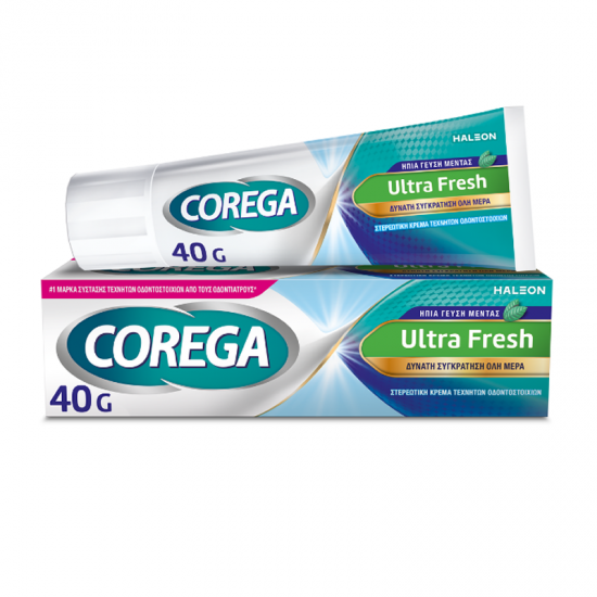 Corega Ultra Fresh Στερεωτική Κρέμα Οδοντοστοιχιών με Ήπια Γεύση Μέντας 40g