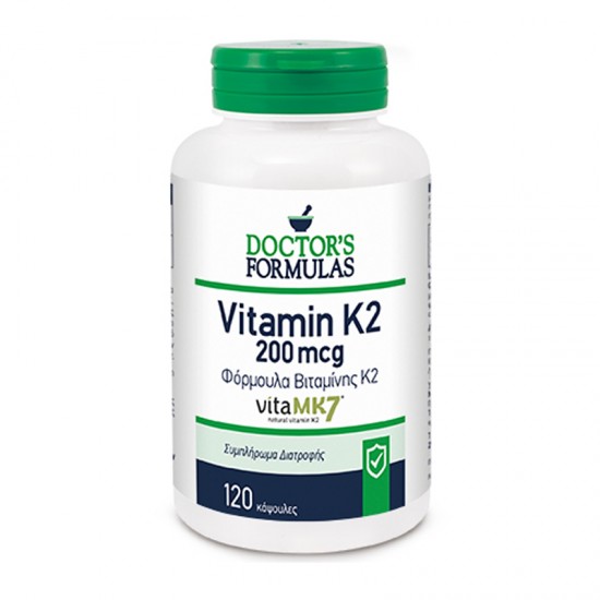 Doctor's Formulas Vitamin K2 200mcg Συμπλήρωμα για Διατήρηση Φυσιολογικής Αρτηριακής Πίεσης 120 Κάψουλες