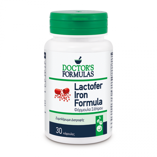 Doctor's Formulas Lactofer Iron Συμπλήρωμα με Σίδηρο, Χαλκός & Βιταμίνες C, B9 & B12 30 Κάψουλες