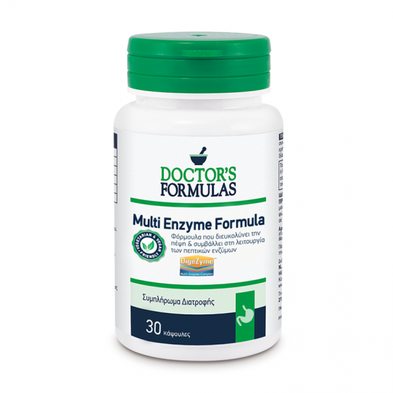 Doctor's Formulas Multi Enzyme Formula Συμπλήρωμα για τη Φυσιολογική Λειτουργία των Πεπτικών Ενζύμων 30 Κάψουλες