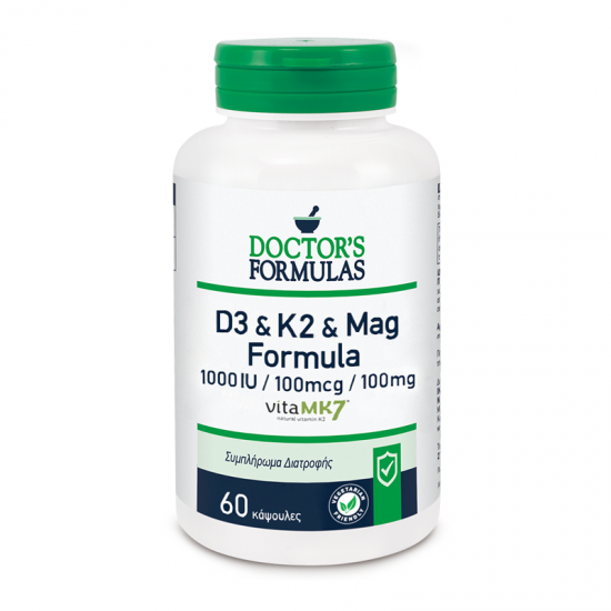 Doctor's Formulas D3 1000IU + K2 100mcg + Mag 100mg Συμπλήρωμα για Ανοσοποιητικό 60 Κάψουλες