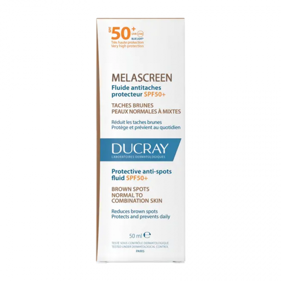 Ducray Melascreen Protective Anti-Spots Fluid SPF50+ Λεπτόρρευστη Αντηλιακή Κρέμα κατά των Κηλίδων για Κανονικό προς Μικτό Δέρμα 50ml
