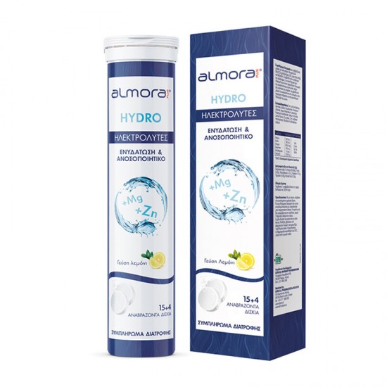 Elpen Almora Plus Hydro Συμπλήρωμα με Ηλεκτρολύτες & Μέταλλα για Ενυδάτωση Οργανισμού 15+4 ΔΩΡΟ Αναβράζοντα Δισκία με Γέυση Λεμόνι