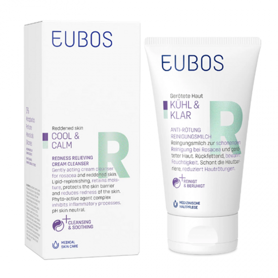 Eubos Cool & Calm Redness Relieving Cream Cleanser Καταπραϋντικό Γαλάκτωμα Καθαρισμού κατά της Ερυθρότητας 150ml