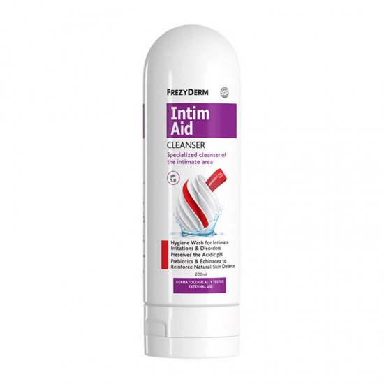 Frezyderm Intim Aid Cleanser Απαλό Καθαριστικό Ευαίσθητης Περιοχής με Πρεβιοτικά & Εχινάκεια 200ml