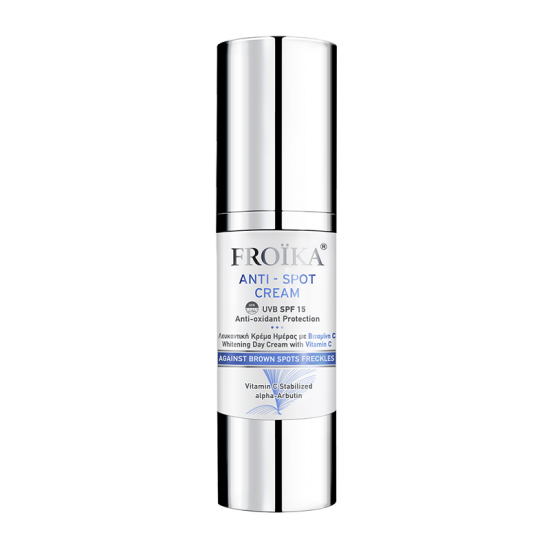 Froika Anti-Spot Face Cream SPF15 Λευκαντική Κρέμα Ημέρας για Πρόσωπο, Λαιμό & Ντεκολτέ με Βιταμίνη C κατά των Σκούρων Κηλίδων & Πανάδων 30ml