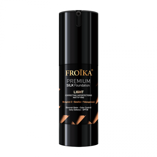 Froika Premium Silk Foundation Light SPF30 Καλυπτική & Αντηλιακή Κρέμα Προσώπου με Ματ Αποτέλεσμα 30ml