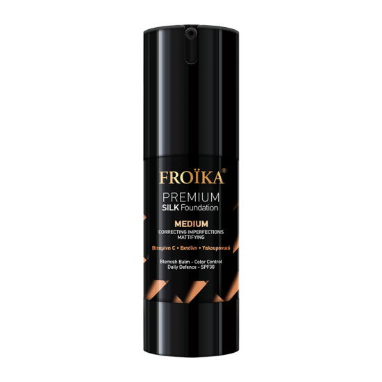 Froika Premium Silk Foundation Medium SPF30 Καλυπτική & Αντηλιακή Κρέμα Προσώπου με Ματ Αποτέλεσμα 30ml