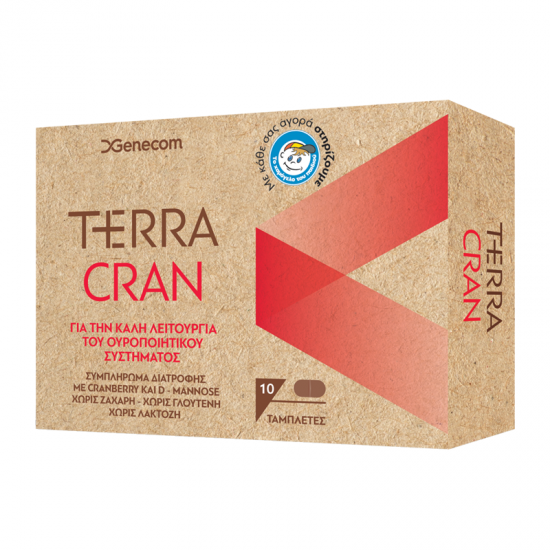 Genecom Terra Cran Συμπλήρωμα με Cranberry & D-Mannose για την Καλή Λειτουργία του Ουροποιητικού 10 Ταμπλέτες