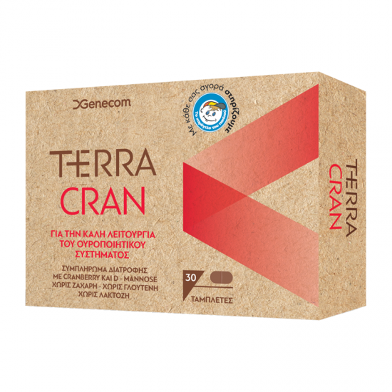 Genecom Terra Cran Συμπλήρωμα με Cranberry & D-Mannose για την Καλή Λειτουργία του Ουροποιητικού 30 Ταμπλέτες