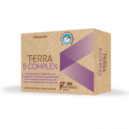 Genecom Terra B Complex Συμπλήρωμα Βιταμινών Β για το Νευρικό Σύστημα 30 Δισκία
