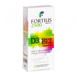 Geoplan Fortius 2500 Συμπλήρωμα με Βιταμίνη D3 1000IU + Βιταμίνη B12 1000μg 30 Διασπειρόμενα Δισκία	