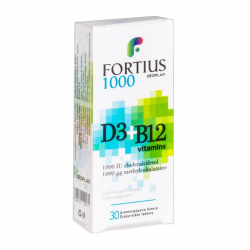Geoplan Fortius 1000 Συμπλήρωμα με Βιταμίνη D3 1000IU + Βιταμίνη B12 1000μg 30 Διασπειρόμενα Δισκία 