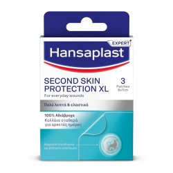 Hansaplast Expert+ Second Skin Protection XL Πολύ Λεπτά & Ελαστικά 70x60mm 3τμχ