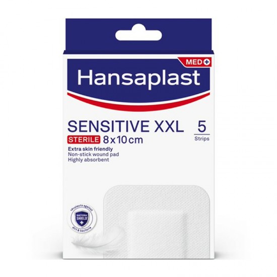 Hansaplast MED+ Sensitive XXL 8x10cm Αυτοκόλλητα Επιθέματα 5τμχ