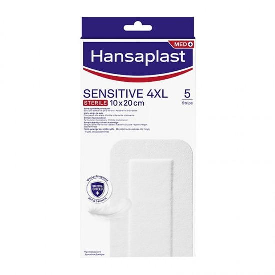 Hansaplast MED+ Sensitive 4XL 10cm x20cm Υποαλλεργικά Αυτοκόλλητα Επιθέματα 10τμχ