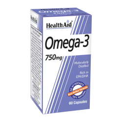 Health Aid Omega-3 750mg Συμπλήρωμα με Ωμέγα-3 Λιπαρά Οξέα 60 Κάψουλες