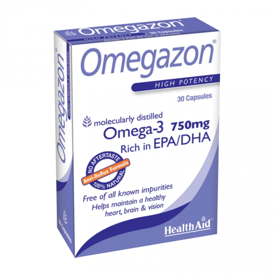 Health Aid Omegazon Συμπλήρωμα με Ιχθυέλαια Πλούσια σε Ωμέγα-3 Λιπαρά Οξέα 30 Ταμπλέτες