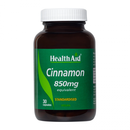 Health Aid Cinnamon 850mg Συμπλήρωμα Κανέλας για Φυσιολογικό Γλυκαιμικό Προφίλ 30 Κάψουλες
