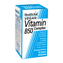 Health Aid Vitamin B50 Complex Συμπλήρωμα Βιταμινών Β με Σίδηρο & Βιταμίνη C 30 Δισκία
