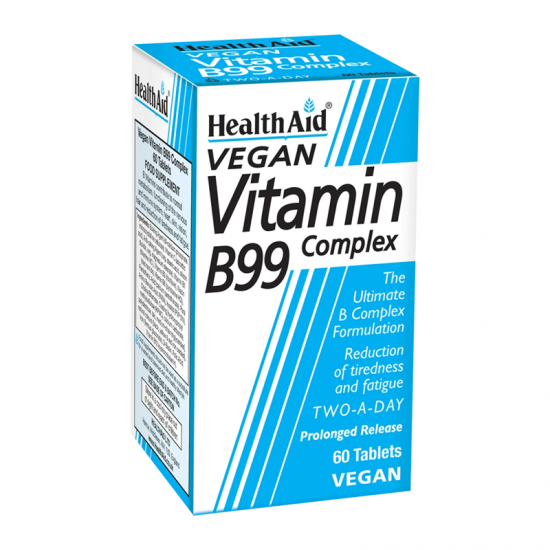 Health Aid Vitamin B99 Compelx Συμπλήρωμα Βιταμινών Β με Σίδηρο & Βιταμίνη C 60 Δισκία