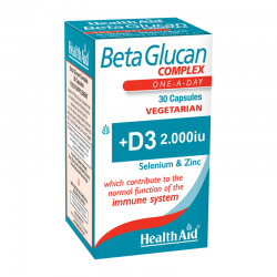 Health Aid Beta Glucan Complex Συμπλήρωμα με Βήτα Γλυκάνες για Ενίσχυση Ανοσοποιητικού 30 Κάψουλες