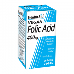 Health Aid Folic Acid 400μg Συμπλήρωμα Φυλλικού Οξέος 90 Δισκία