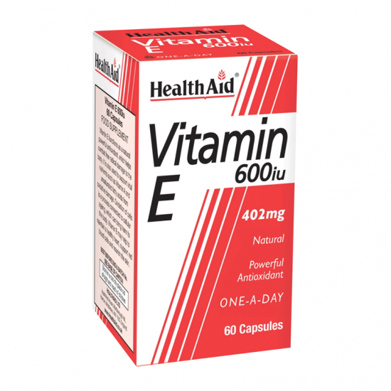 Health Aid Vitamin E 600iu 402mg Συμπλήρωμα Βιταμίνης Ε 60 Κάψουλες
