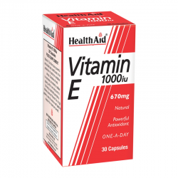 Health Aid Vitamin E 1000iu 607mg Συμπλήρωμα Βιταμίνης Ε 30 Κάψουλες