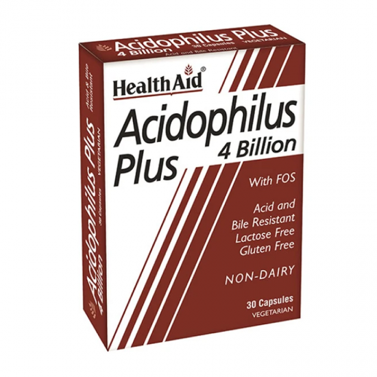 Health Aid Acidophilus Plus Συμπλήρωμα για Φυσιολογική Λειτουργία Εντέρου με 3 Στελέχη Προβιοτικών 30 Κάψουλες