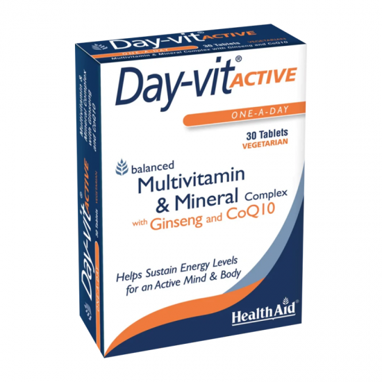 Health Aid Day-Vit Active Συμπλήρωμα Πολυβιταμινών για Ενέργεια & Τόνωση Σώματος & Πνεύματος 30 Δισκία